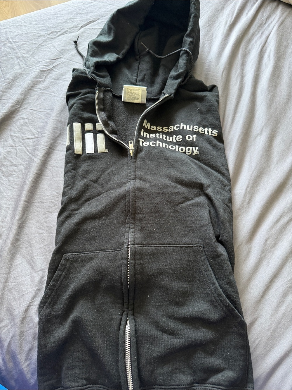 Champion Black Hoodie with White Text